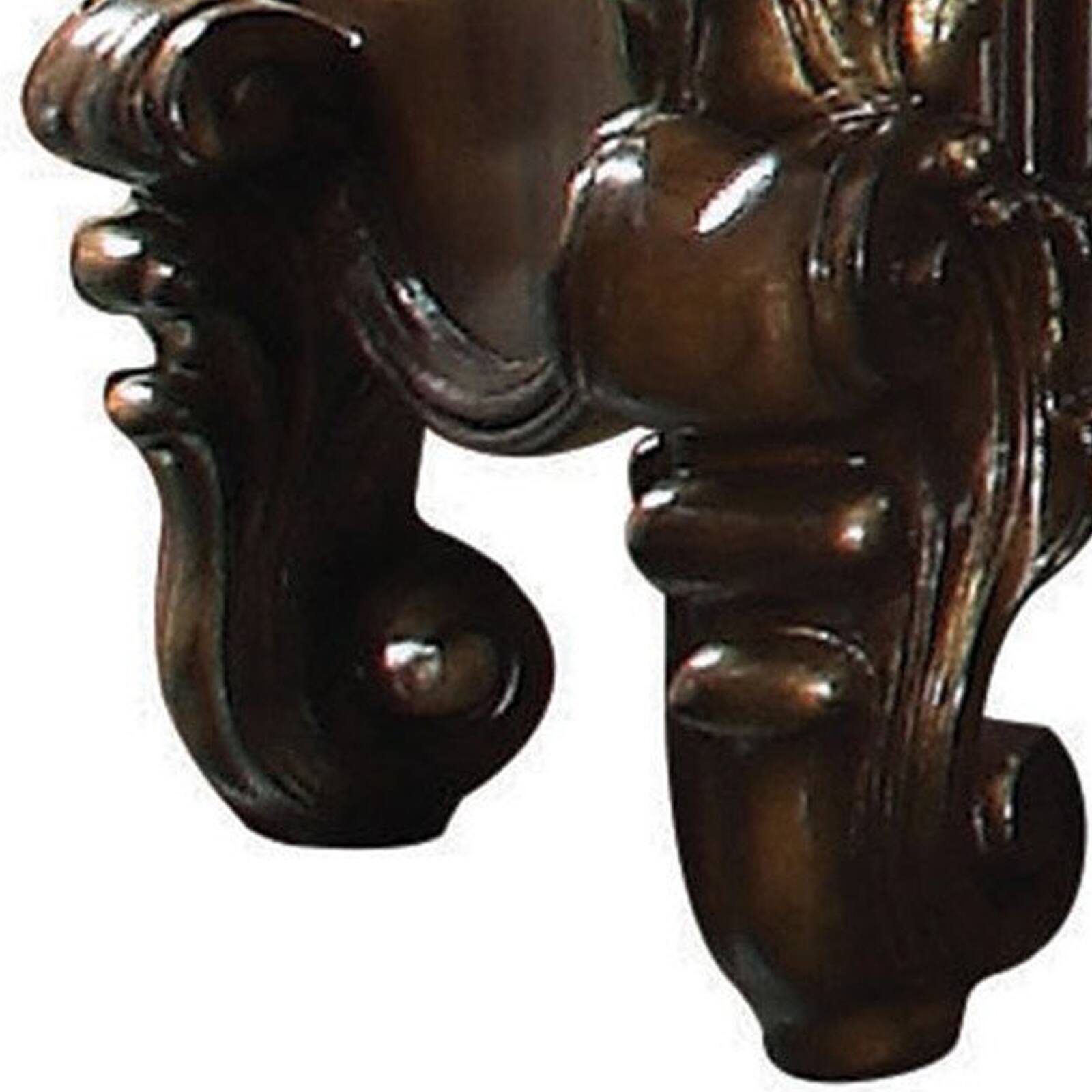 Alt View 2. Manhattan Lane - Traditional Wooden Nightstand with Antique Handles and Scrolled Legs - Brown.