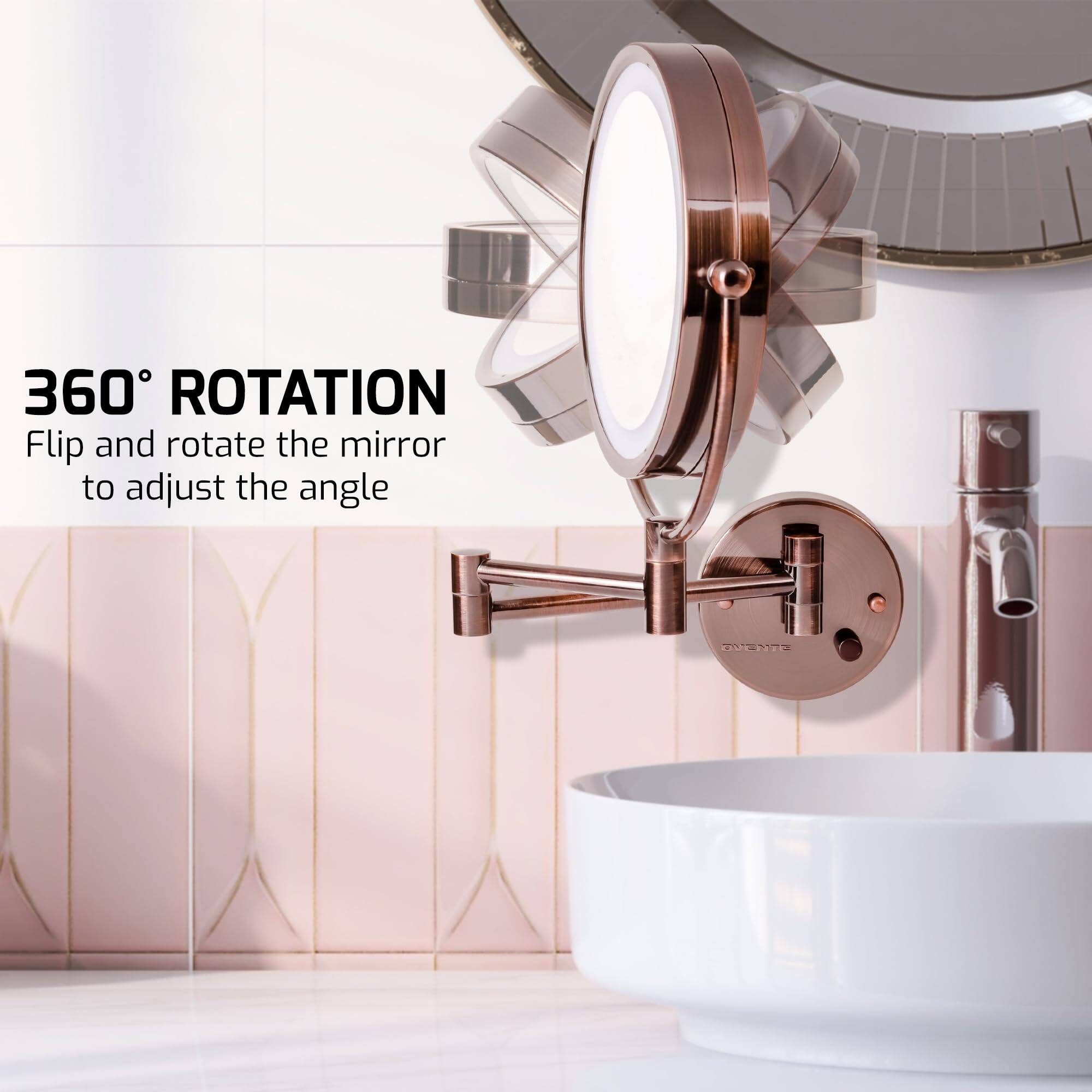 360° ROTATION  
Flip and rotate the mirror to adjust the angle