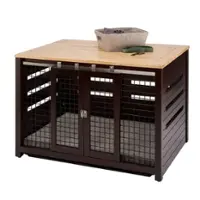 TRINITY - 40" Espresso Brown Pet Crate Accent Table - Espresso Brown - Front_Zoom