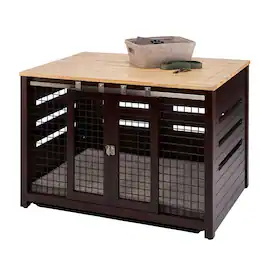 TRINITY - 40" Pet Crate Accent Table - Espresso Brown