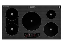 Equator - ED 36" Built-in Electric Cooktop| Hybrid Ceramic & Induction 5 Burner| 9 Power Level Triple Heating Element 220V - Black