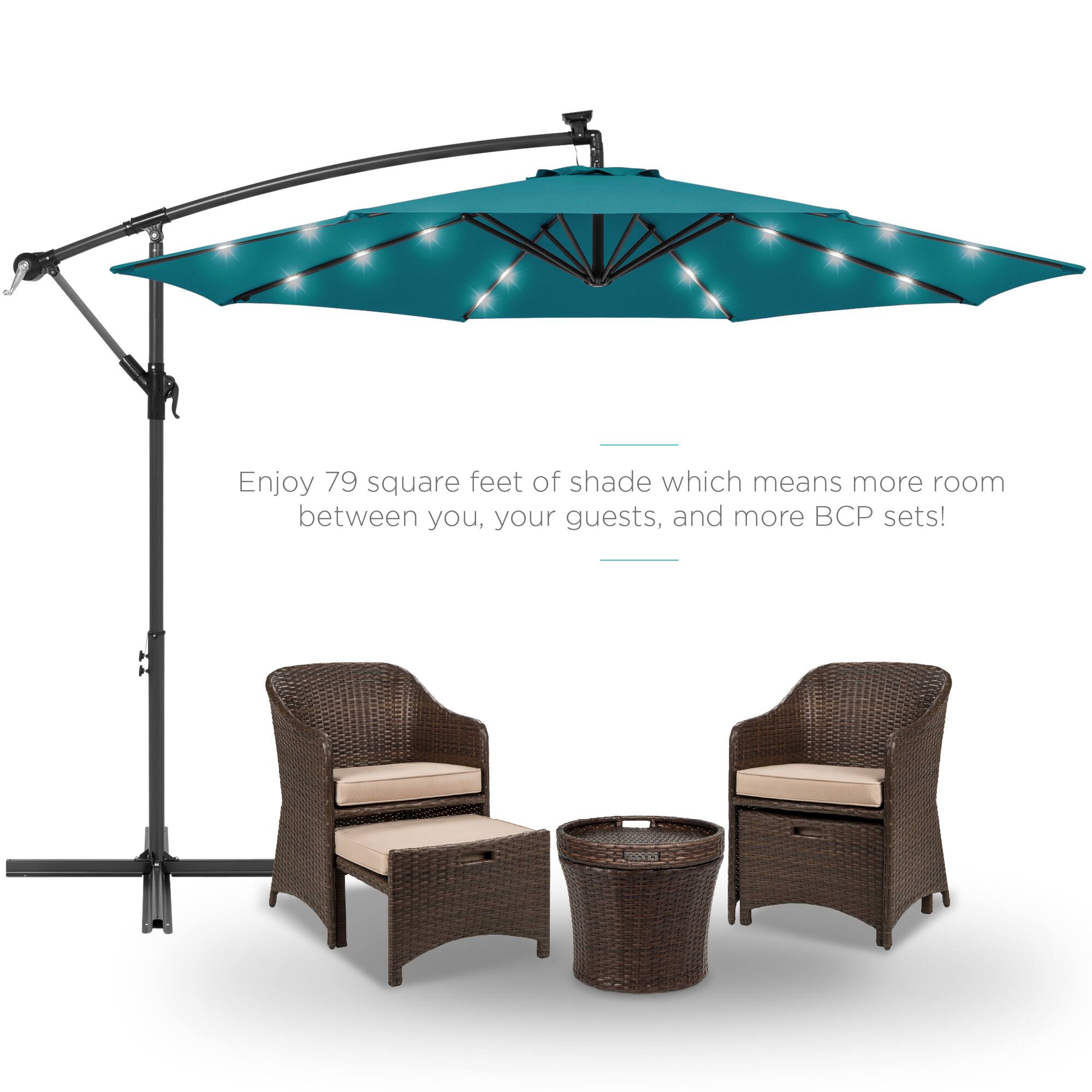 Enjoy 79 square feet of shade which means more room between you, your guests, and more BCP sets!