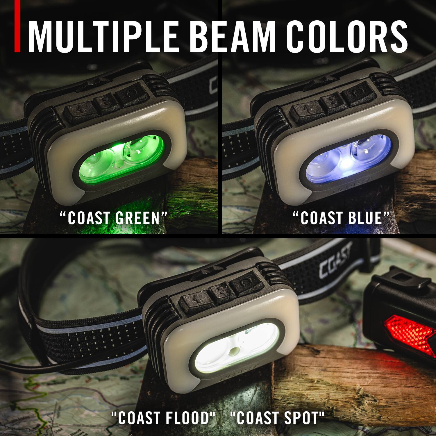 MULTIPLE BEAM COLORS

"COAST GREEN" "COAST BLUE" "COAST FLOOD" "COAST SPOT"