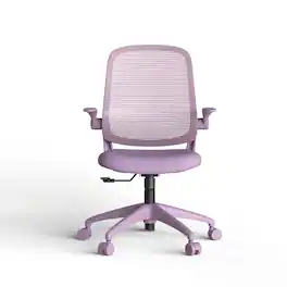Boyel Living - Mid-Back Ergonomic Mesh Office Chair with Flip-Up Armrests - Purple