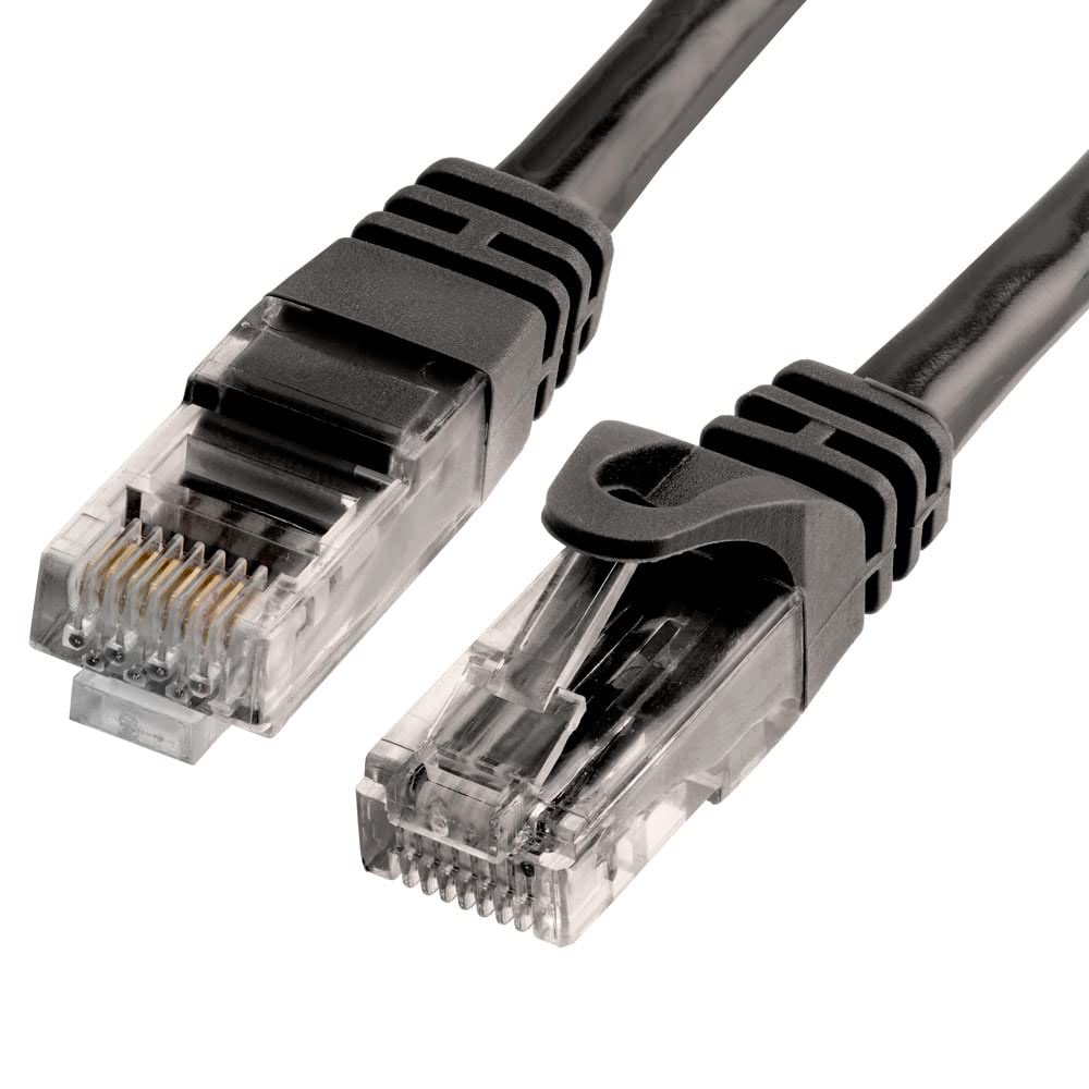 Angle. Cmple.com - Cmple - 10 Pack Cat6 Ethernet Cable 5 ft Cat 6 Network Cables, RJ45 Connector 10Gbps, LAN Patch Cord Internet - Black - Black.