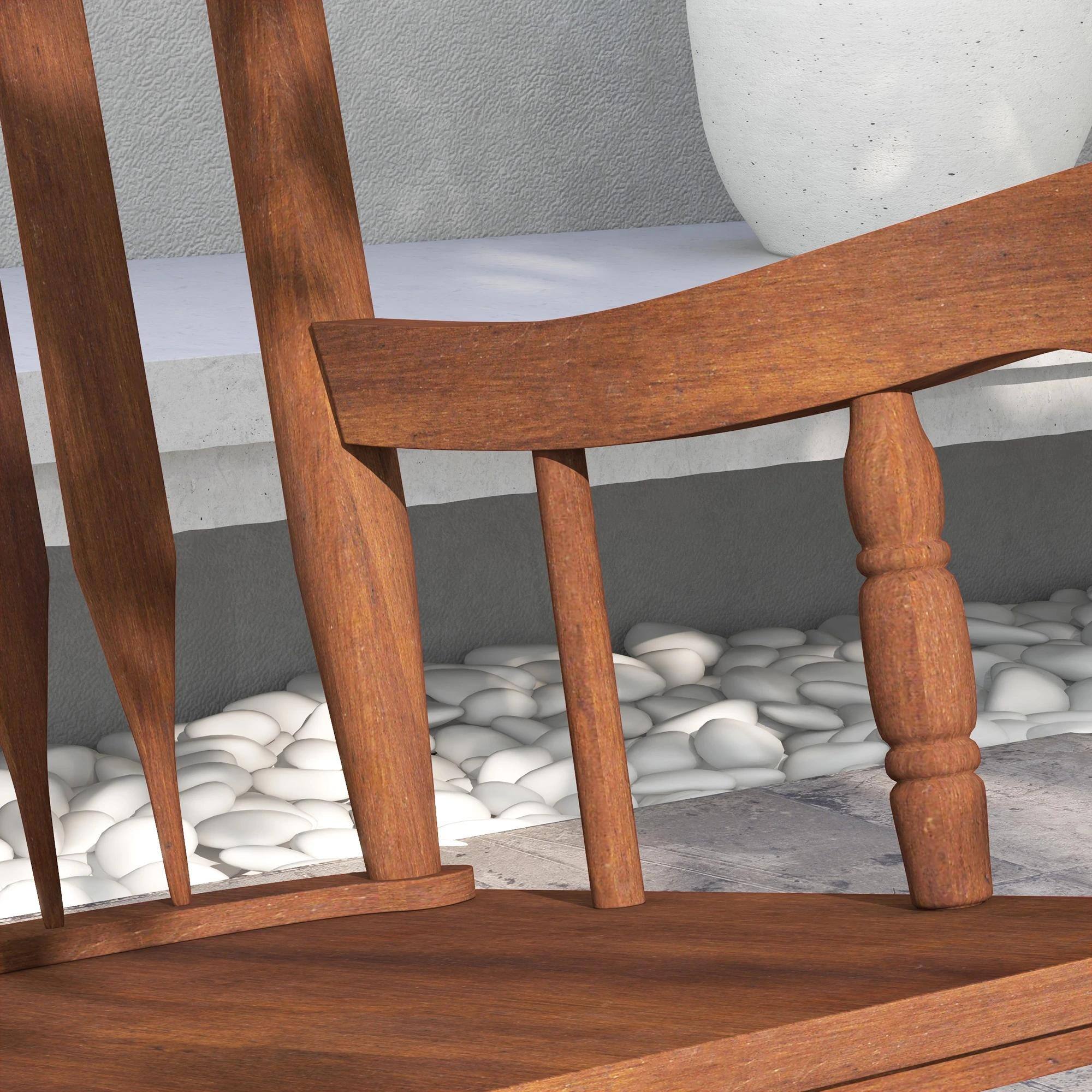 Back. Resenkos - Resenkos Teak Outdoor Rocker, 350 lbs High-Back, Garden Patio Balcony, Durable Comfort + Perfect Relaxing chair,Teak - Teak.