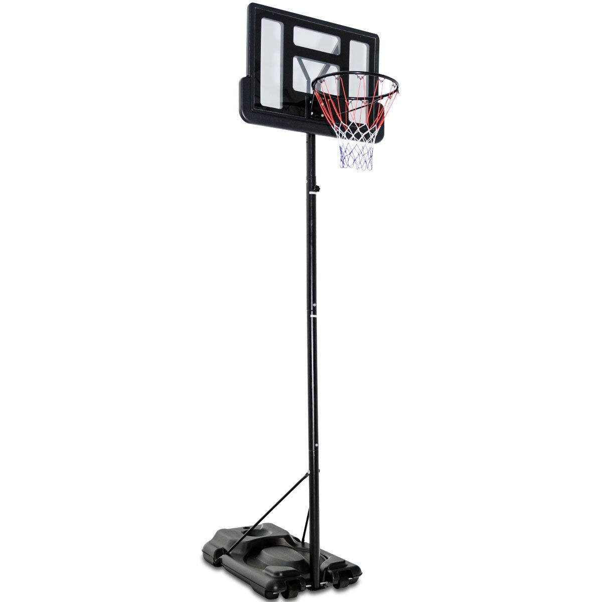 Alt View 8. Ecooso - Portable Basketball Hoop with Height Adjustable Stand and Shatterproof Backboard - Black.
