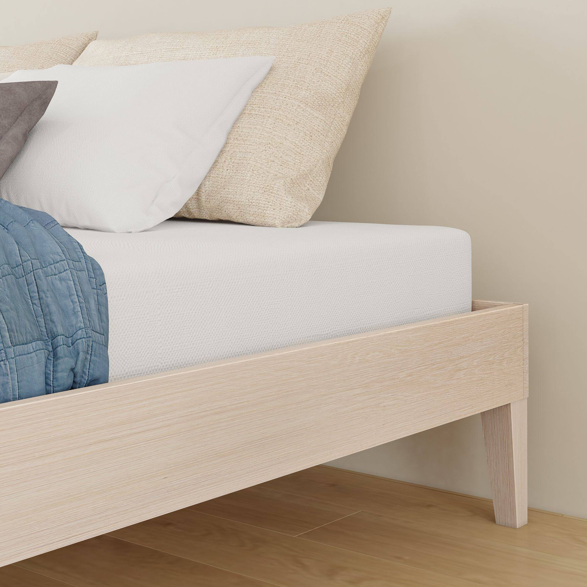Alt View 6. Grain & Grove - Bear Platform Bed (Queen), Oak Embossed Natural - Natural.