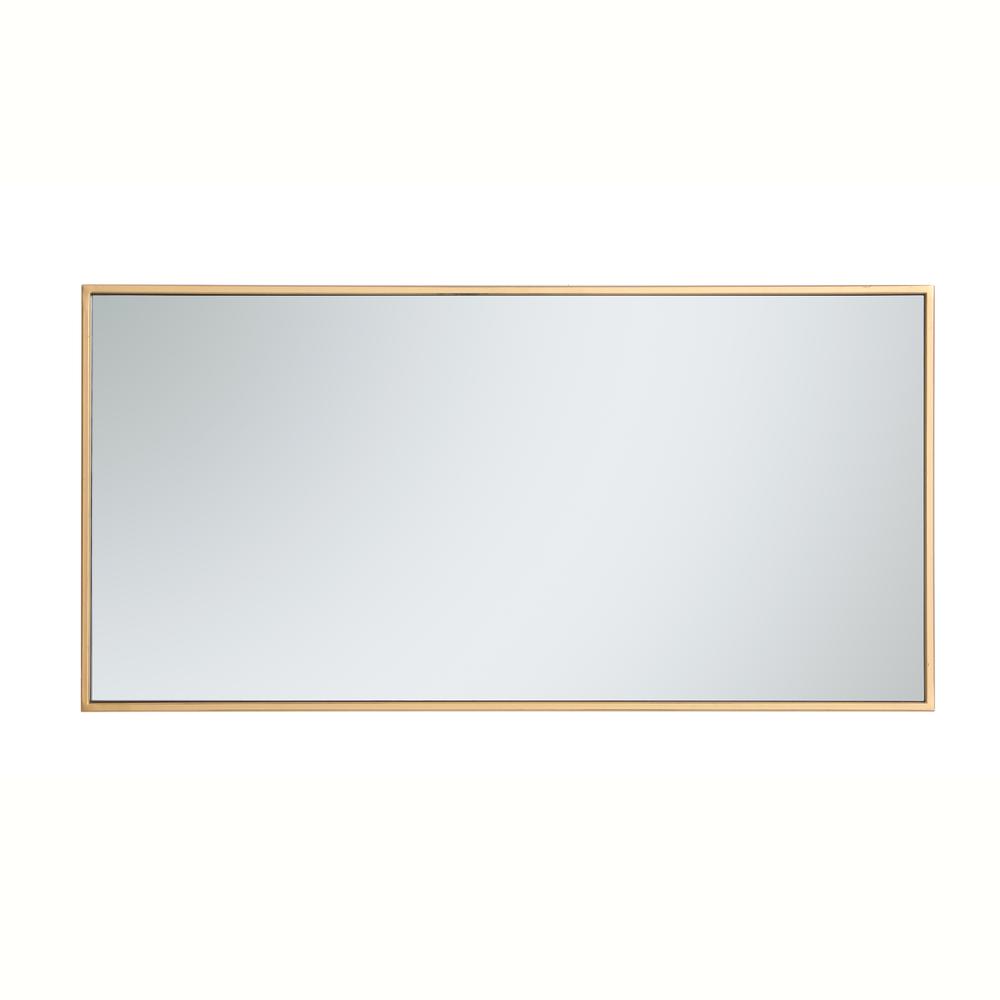 Alt View 2. Elegant Decor - Metal frame rectangle mirror 18 inch in Brass - Brass.