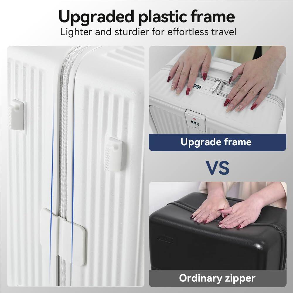 Upgraded plastic frame  
Lighter and sturdier for effortless travel  

Upgrade frame VS Ordinary zipper
