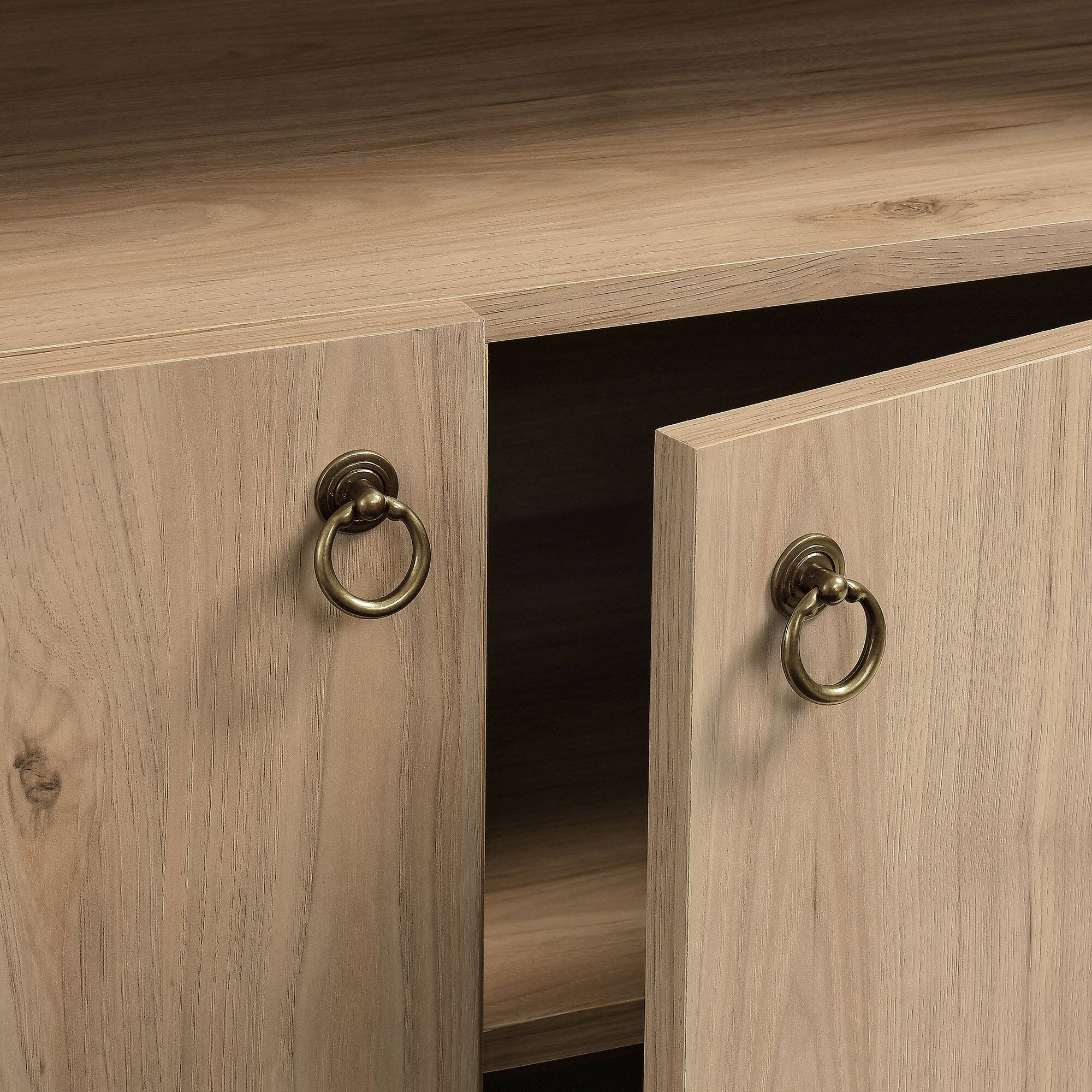 Alt View 6. Modway - Nolan 74" Tall Wide Arched Storage Display Cabinet Bookshelf by Modway - Light Oak.