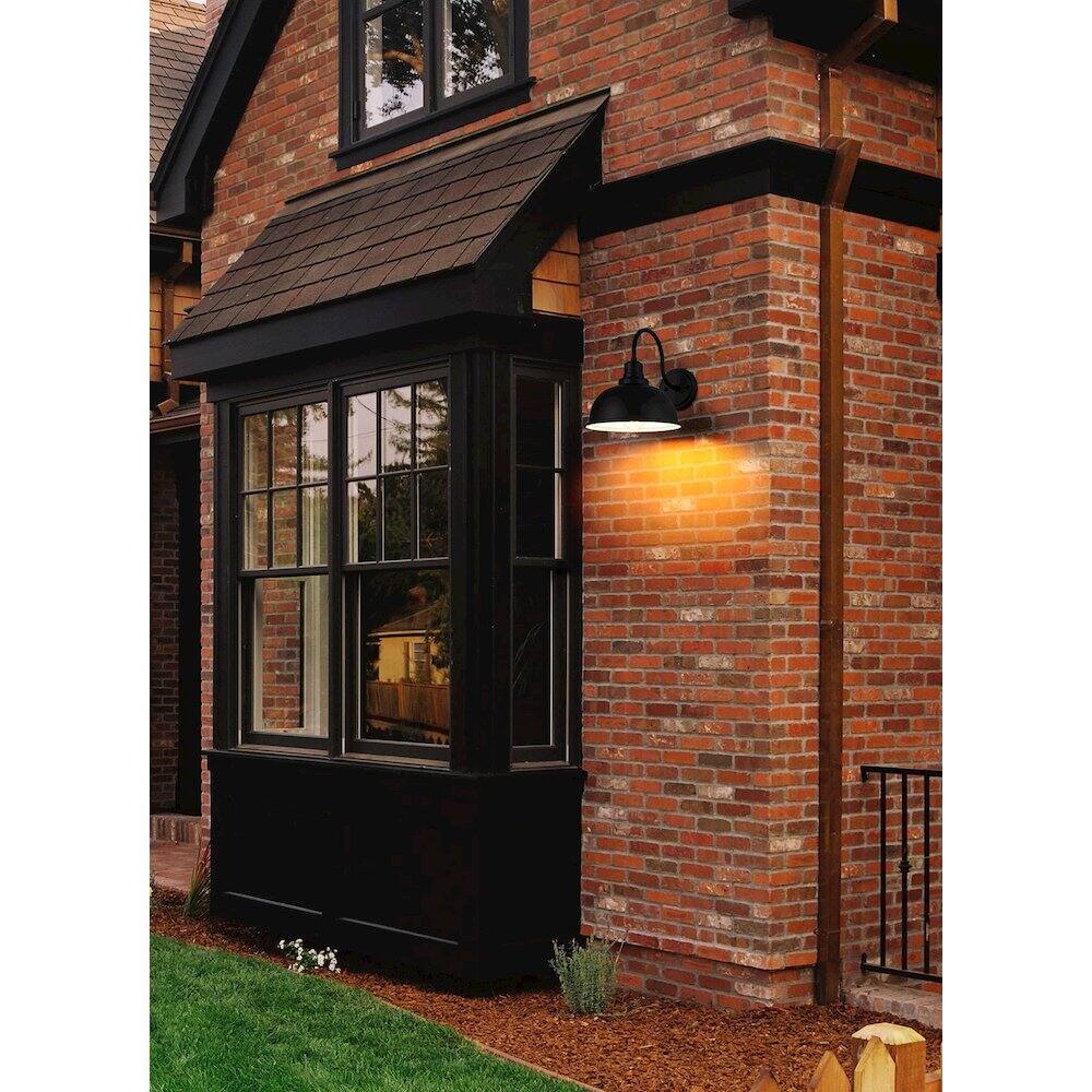 Alt View 4. Elegant Lighting - Aron 9.5 Inch Outdoor Wall Sconce In Black - Black.