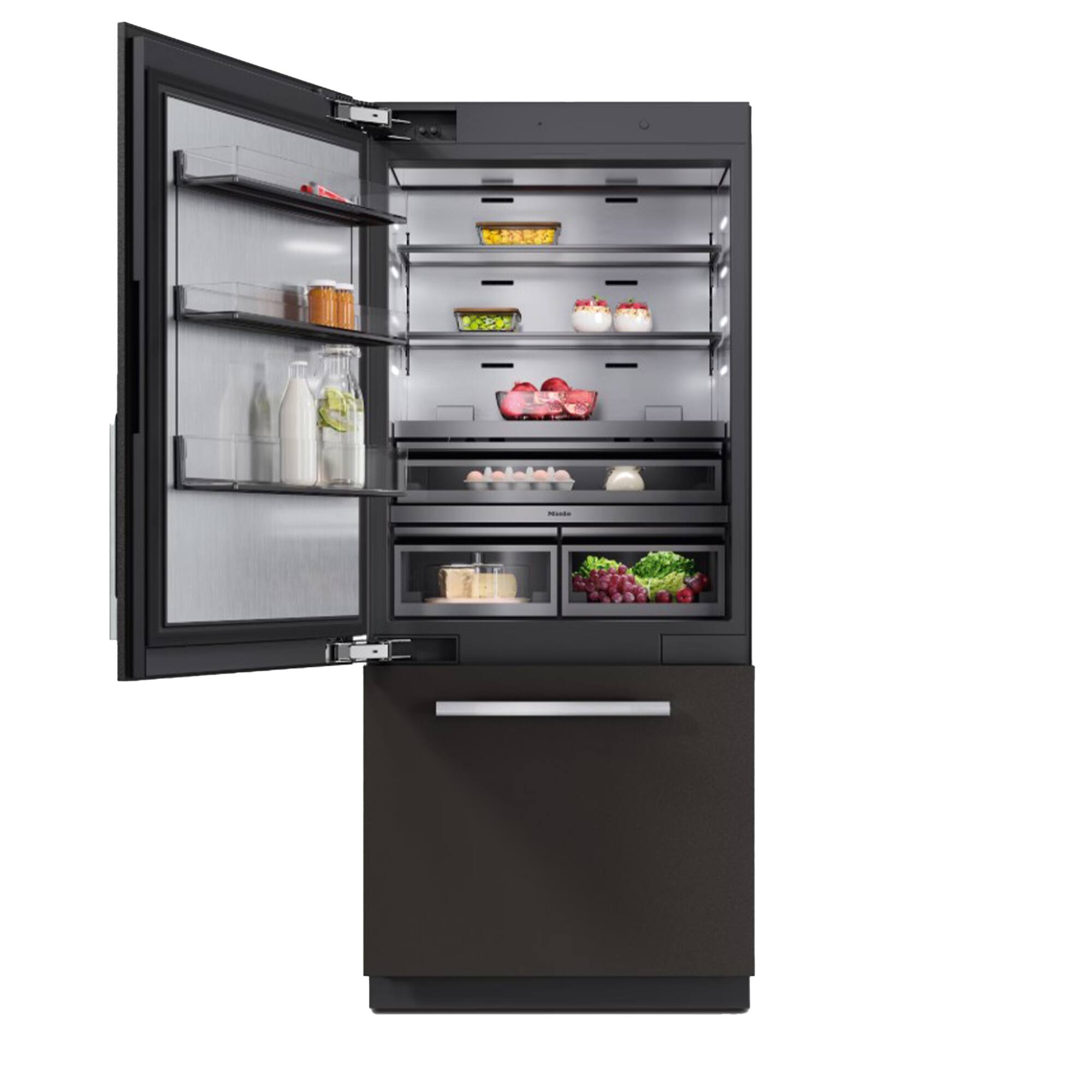 Front. Miele - KFMC 3642 L  36" 20.2 Cubic Feet Bottom Mount MasterCool Fridge-Freezer - Panel Ready.