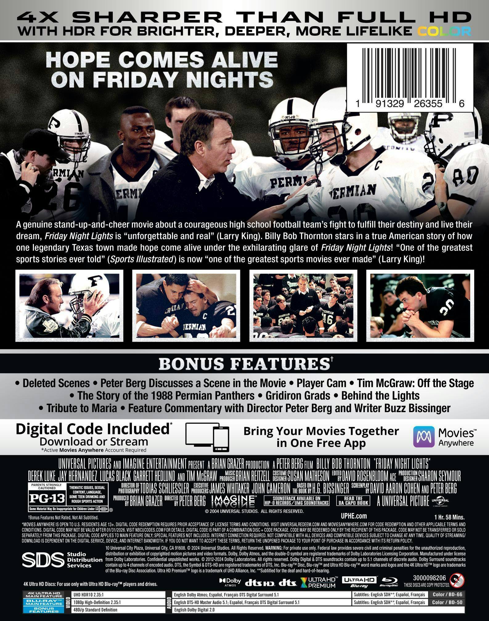 Back. Friday Night Lights (Steelbook)   - 4K Blu-Ray.