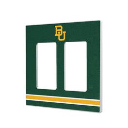 Keyscaper - Baylor Bears Stripe Design Double Rocker Light Switch Plate - Multicolor