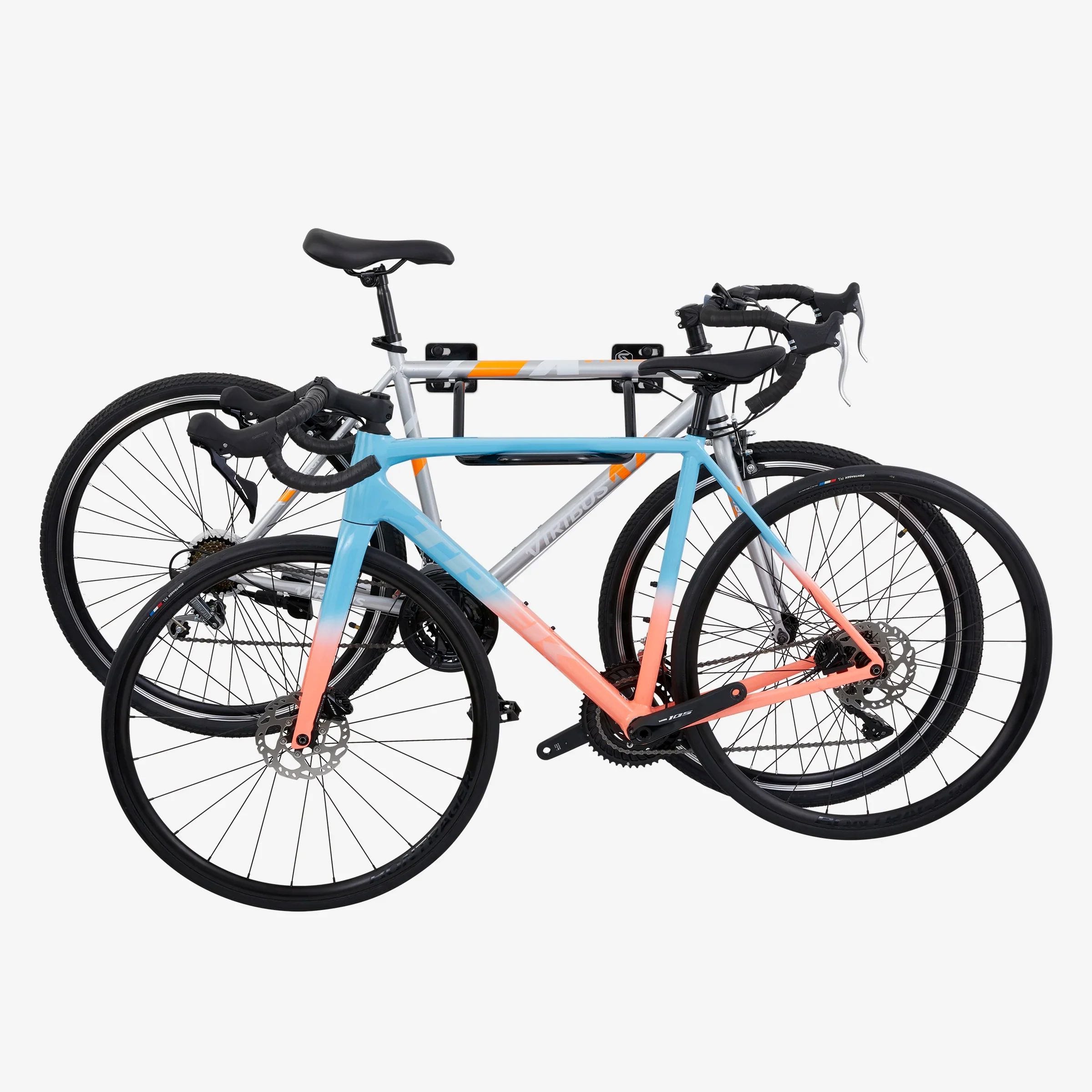 Saris - 2 Bike Wall Hanger Heavy Duty Horizontal Bike Storage Rack with Soft Vinyl Coated Cradle - Blue