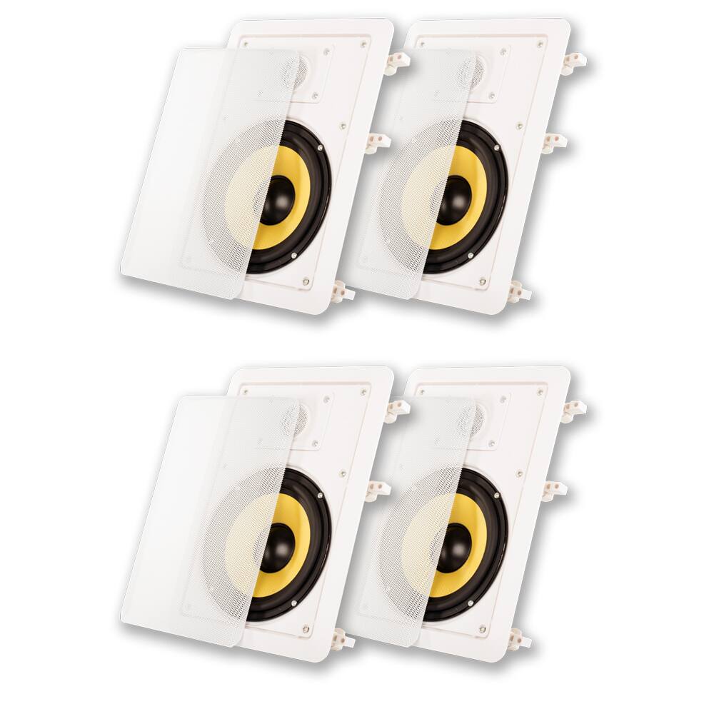 Front. Acoustic Audio by Goldwood - HD-650 in Wall 6.5" Speakers Home Theater Surround Sound 2 Pair Pack - Paintable White.