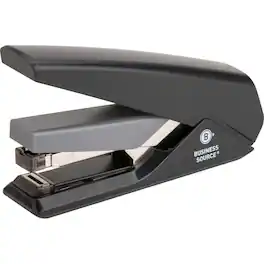 Business Source - Full Strip Flat-Clinch Stapler - Holds Upto 210 Staple - Full Strip - Front Loading - Black