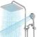 Front. Dazzed Corner - High Pressure Rain Shower Head Combo, 7 Spray Handheld Shower Head - Chrome.