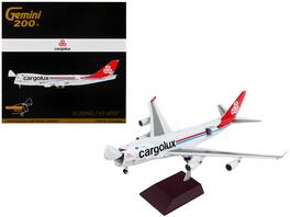 GeminiJets - Boeing 747-400F Commercial Aircraft Cargolux Tail Gemini 200 - Interactive Series 1/200 & Airplane - Gray with Red