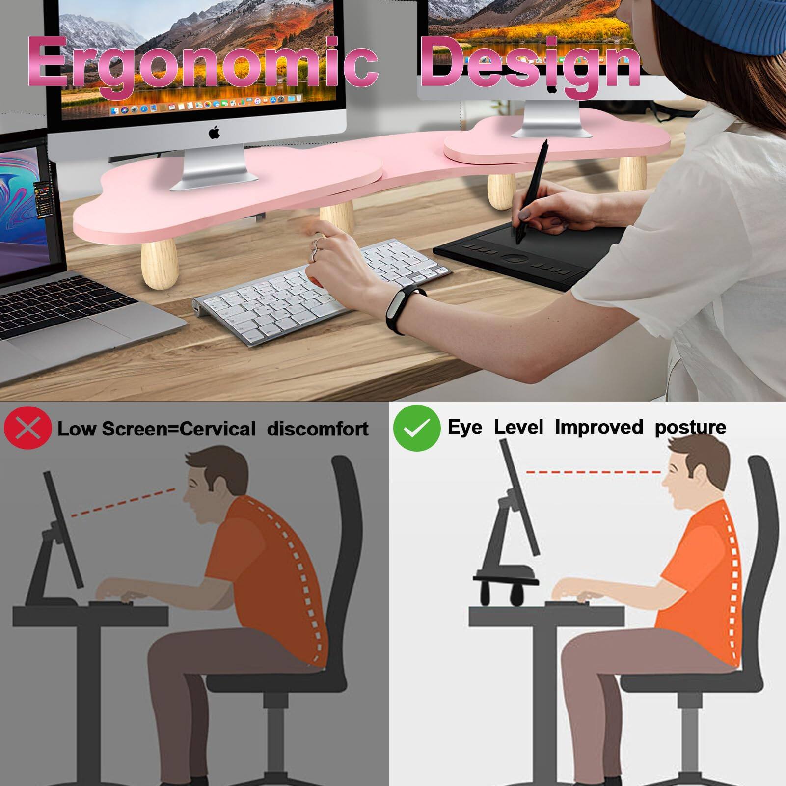 Ergonomic Design

Low Screen = Cervical discomfort

Eye Level = Improved posture