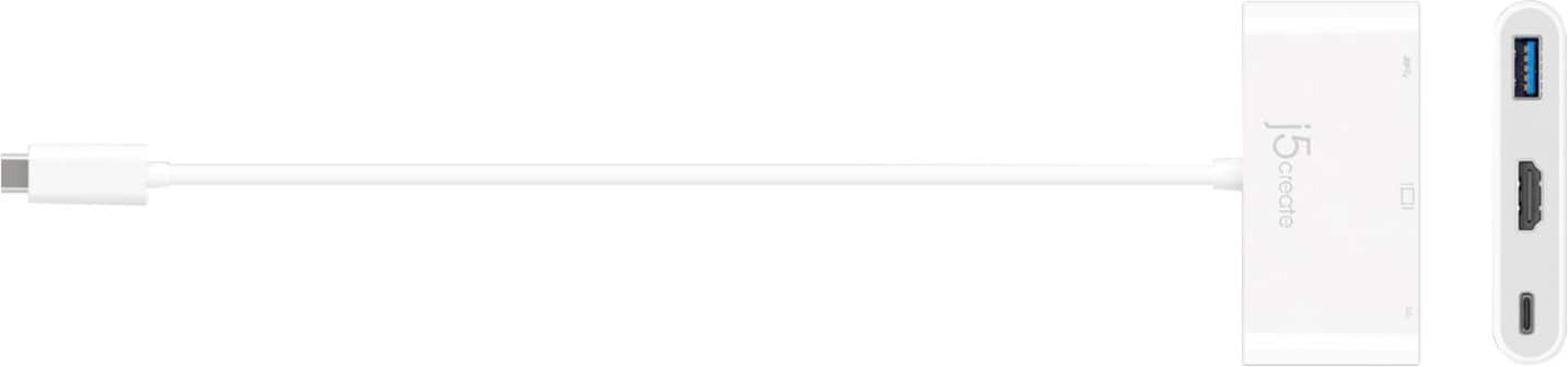 Angle. j5create - USB-C to HDMI & USB 3.0 with Power Delivery - White.