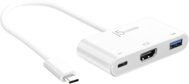 j5create - USB-C to HDMI & USB 3.0 with Power Delivery - White - Front_Zoom
