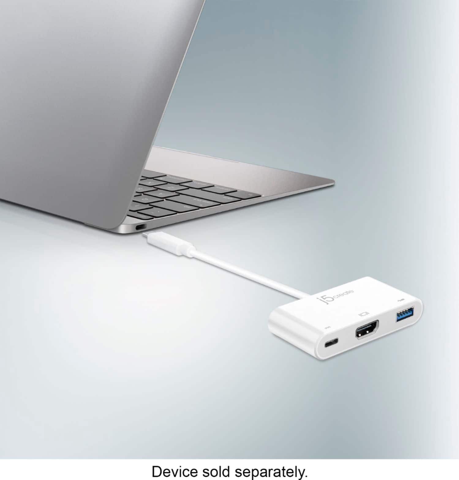 Alt View 14. j5create - USB-C to HDMI & USB 3.0 with Power Delivery - White.