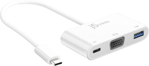 j5create - USB Type-C to VGA External Video Adapter - White - Larger Front