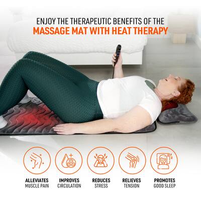 PowerFit - Powermat Massage Mat with Pillow, 9 Intensity Levels, 9 Modes, 3 Heat Settings PowerFit - Powermat Massage Mat with Pillow, 9 Intensity Levels, 9 Modes, 3 Heat Settings