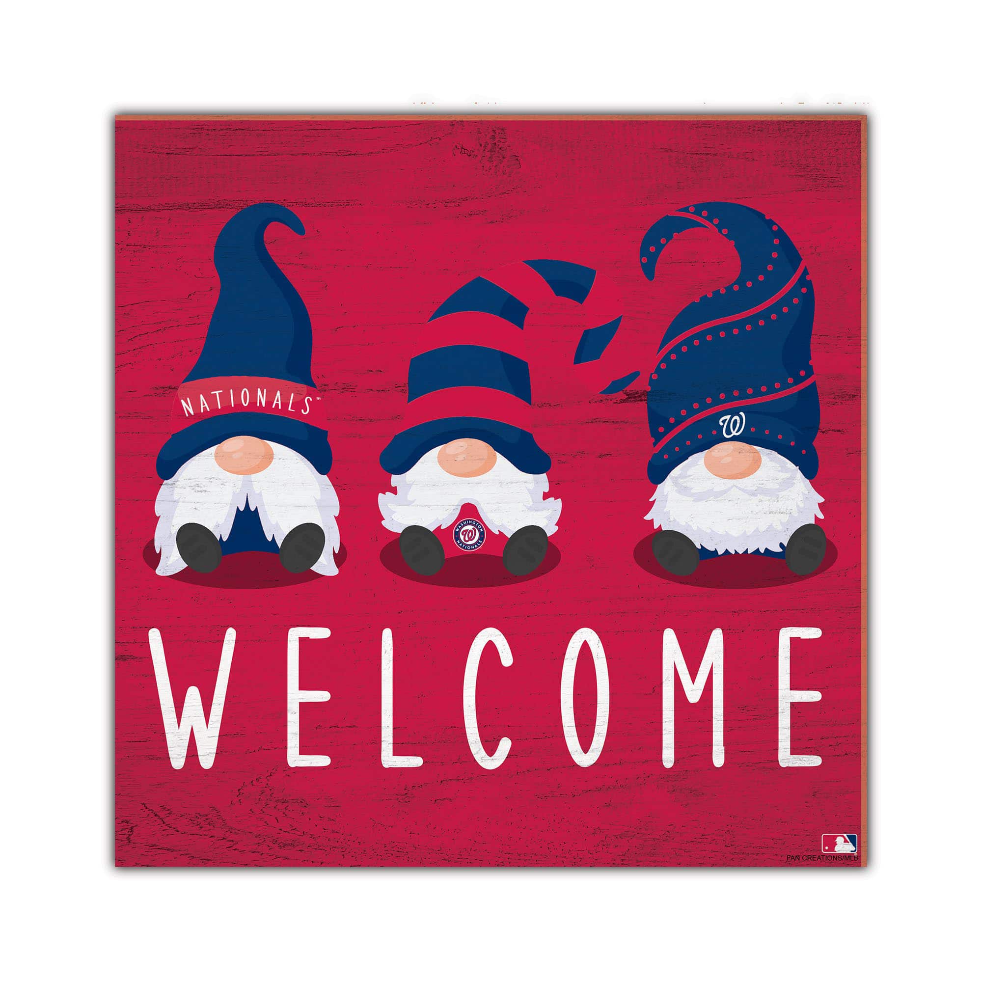 Fan Creations - Washington Nationals 10'' x 10'' Welcome Gnomes Sign - Multicolor