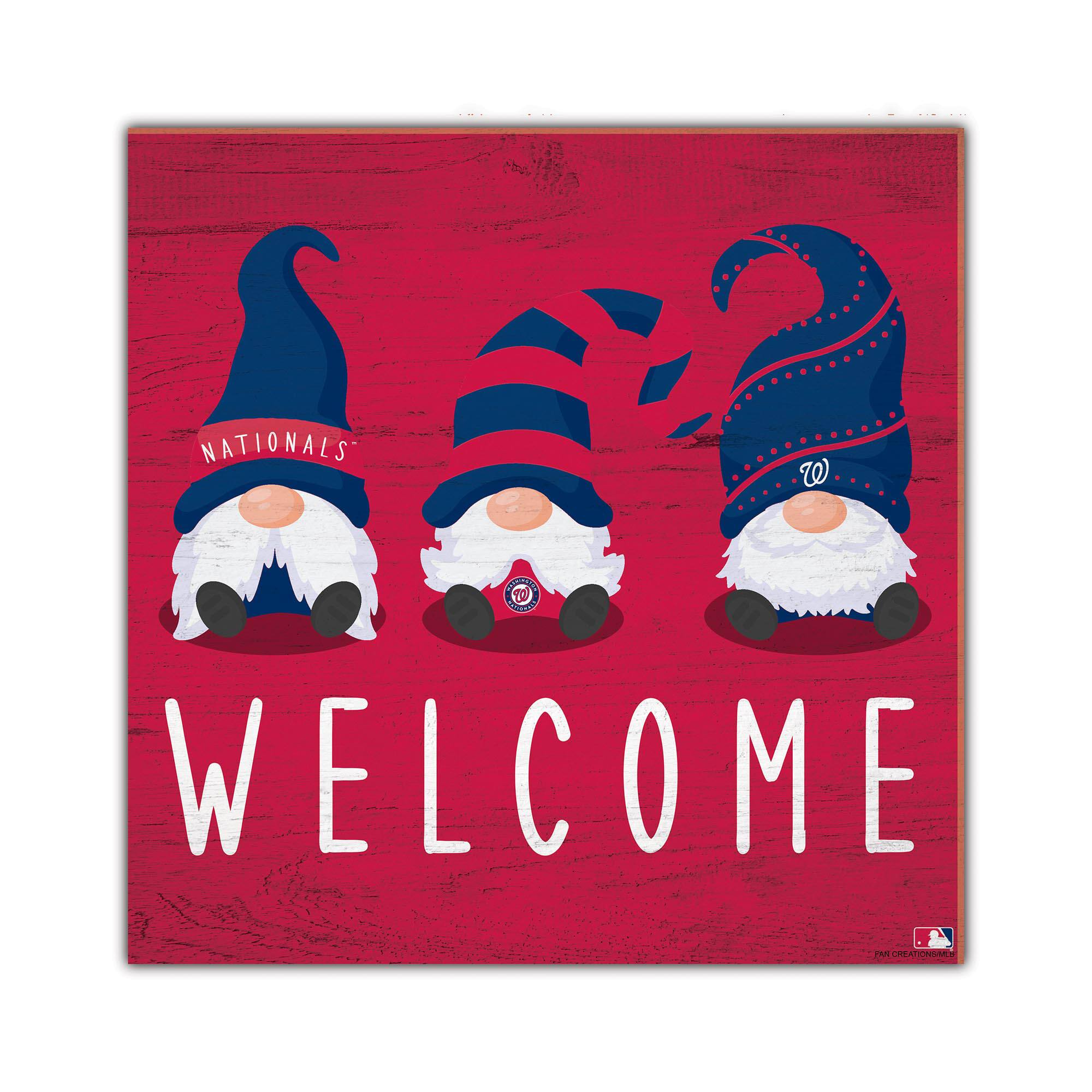 Washington Nationals 10'' x 10'' Welcome Gnomes Sign