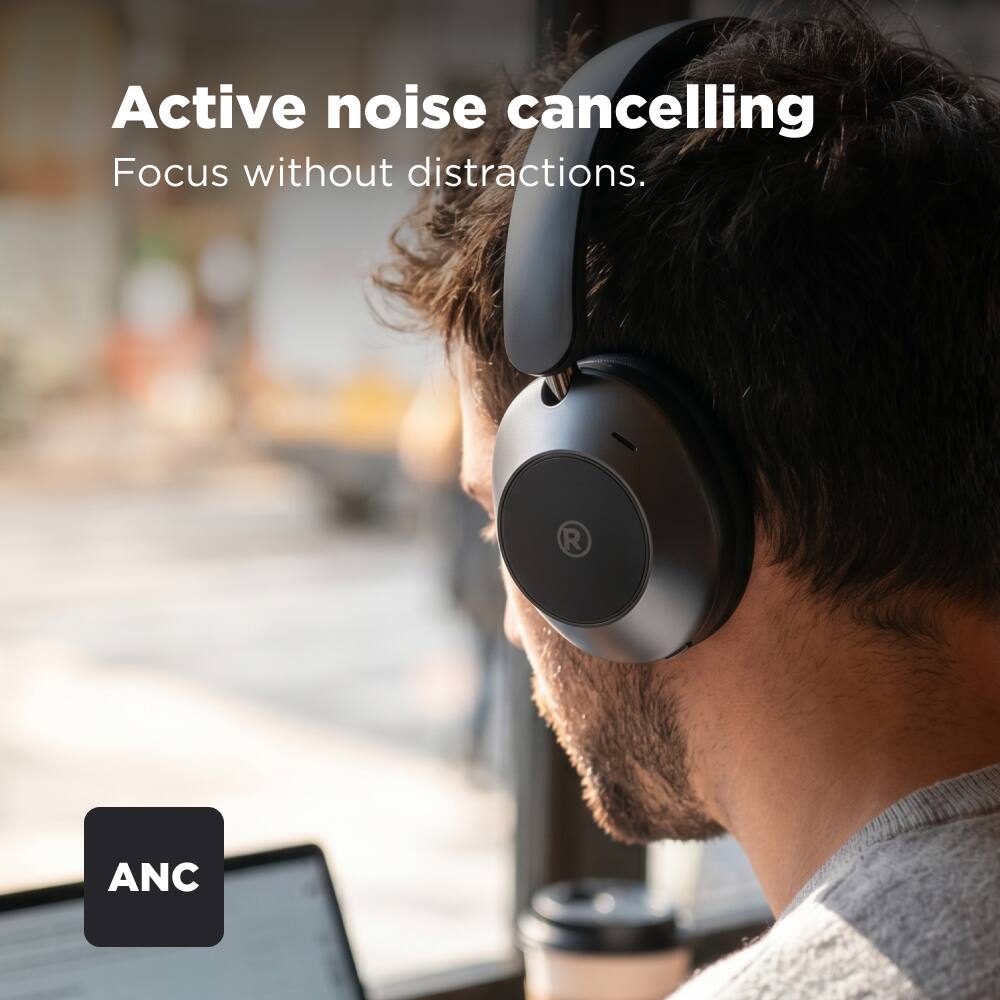 Active noise cancelling  
Focus without distractions.  
ANC