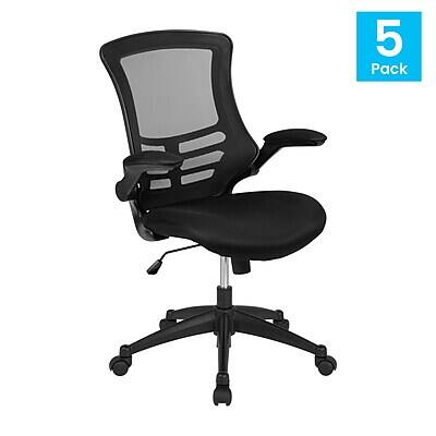Alt View 1. Flash Furniture - Flash Furniture Kelista Ergonomic Mesh Swivel Mid-Back Task Office Chairs, Black (5BLX5MBK) - Black.