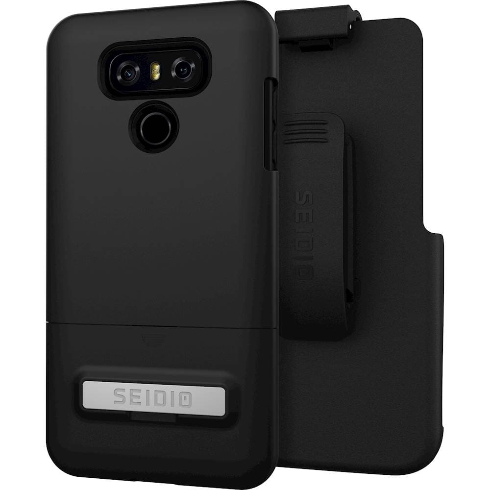 Seidio - SURFACE Combo Case with holster Case for LG G6 - Black/Black - Larger Front