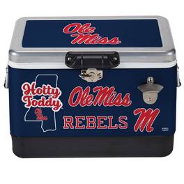 Indigo Falls - Ole Miss Rebels 36-Can Medley Metal Cooler - Silver