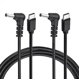 Unique Bargains - USB C to DC Power Cable, 12V 3A 36W, 3.5x1.35mm, PD Trigger for Laptop/Monitor/Security Camera, 2pcs - Black