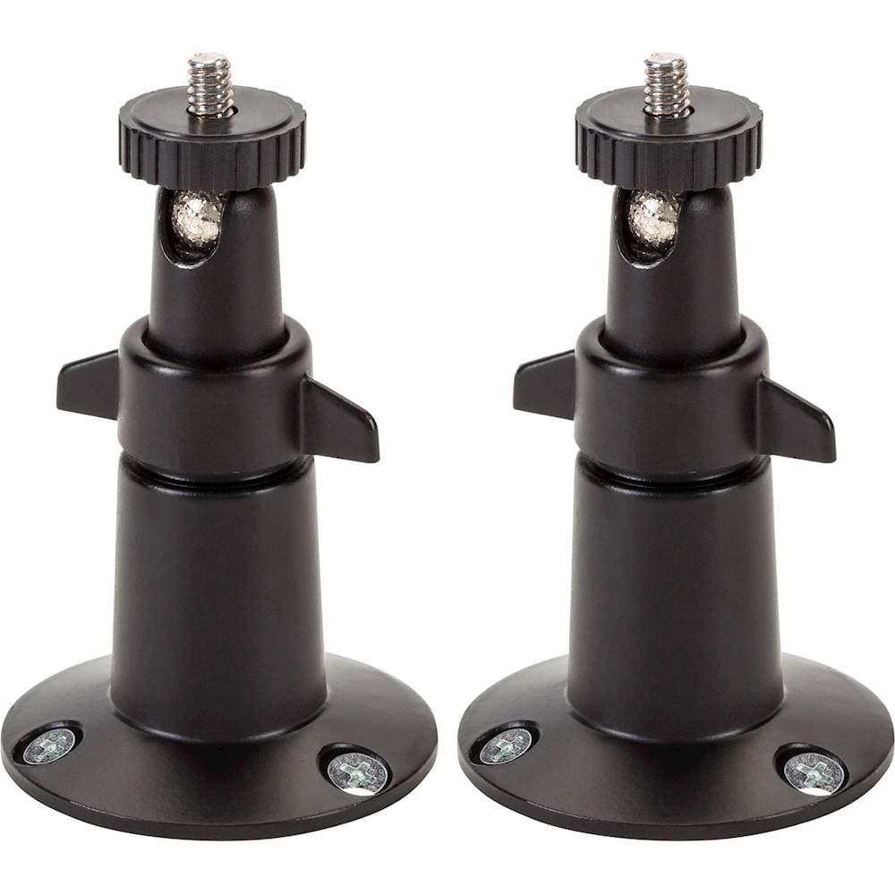 Wasserstein - Adjustable Indoor/Outdoor Wall Mount for Most Arlo Security Cameras (2-Pack) - Black - Front_Zoom