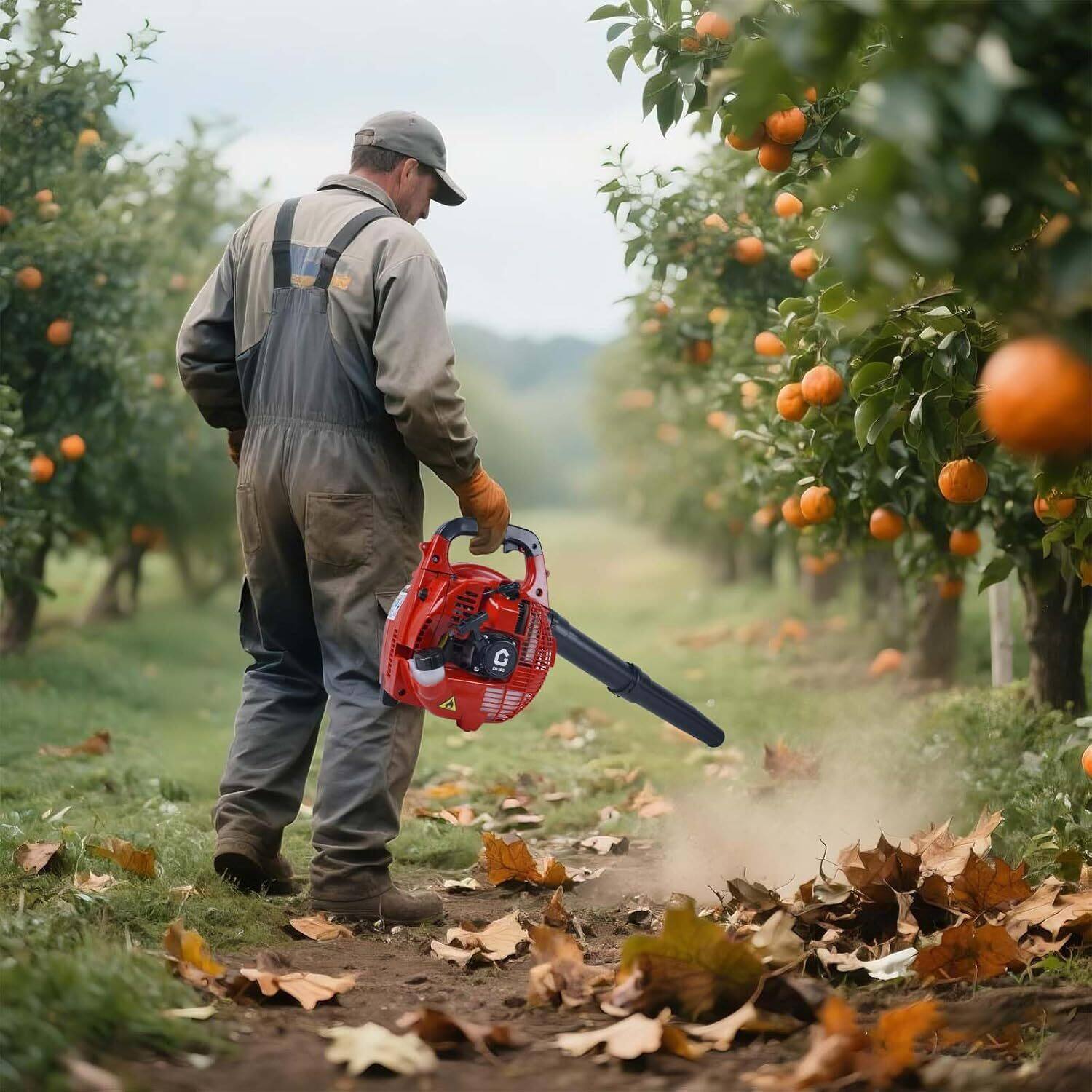 Alt View 4. Acekool - 28cc 2-Stroke 1.1 HP, 490 CFM, 280 MPH Handheld Gas Powered Leaf Blower for Effortless Lawn & Leaf Cleanup, Red - Red.