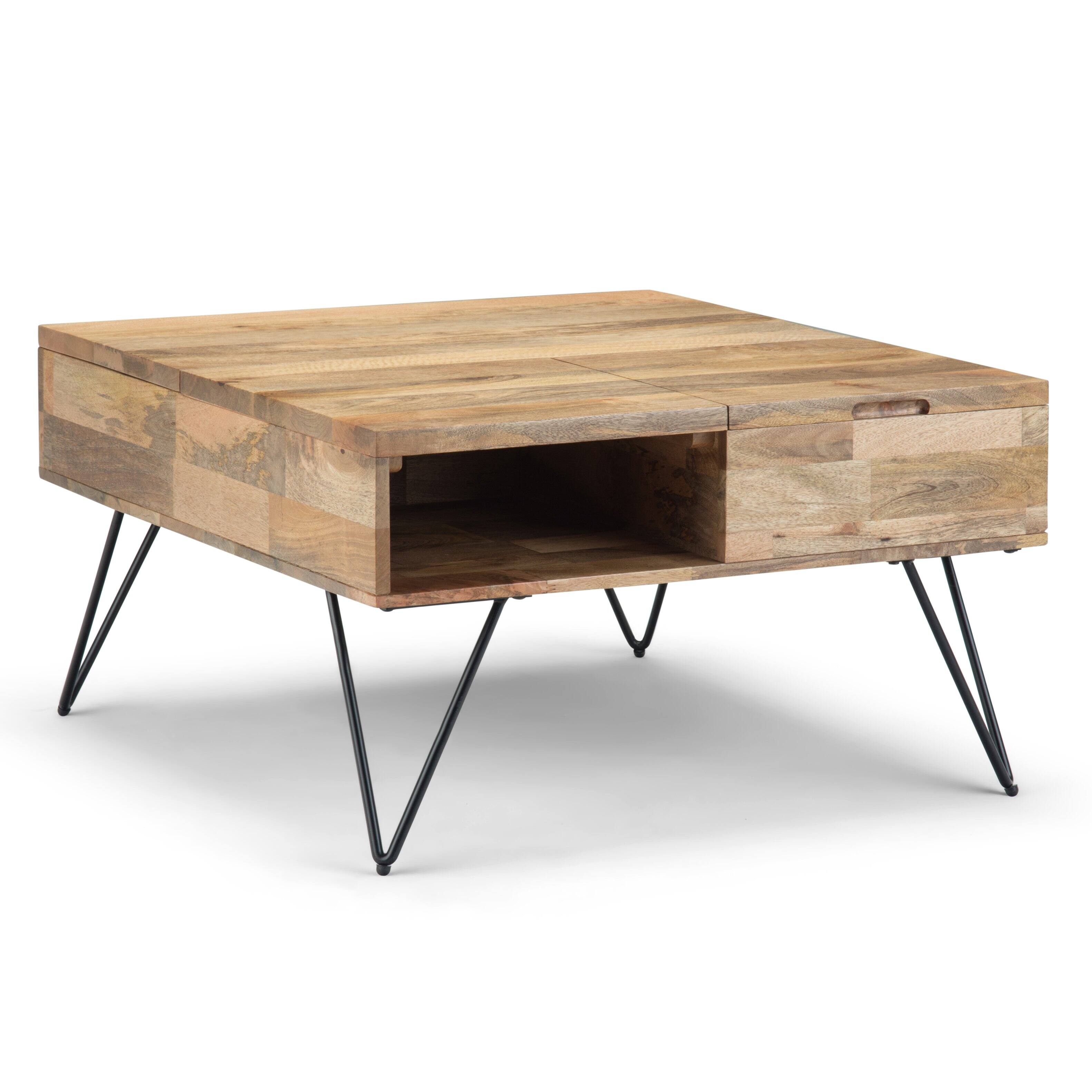 Alt View 17. Simpli Home - Hunter Lift Top Square Coffee Table - Natural.