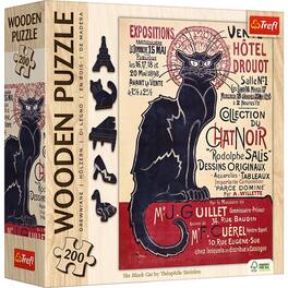 Trefl - Wood Craft 200 Piece Wooden Puzzle - The Black Cat - Théophile Alexandre Steinlen
