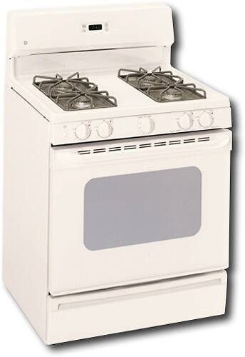 Angle Standard. GE - 30" Freestanding Gas Range - Bisque.