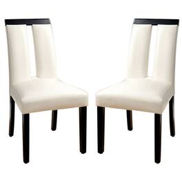 Manhattan Lane - Luminar Contemporary Side Chair Withwhite Cal. Foam, Black Finish, Set of 2 - White