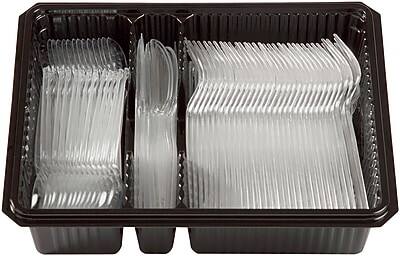 Alt View 4. Dixie - Grab'N Go Plastic Assorted Cutlery Keeper, Heavy-Weight, 180/Pack - Clear.