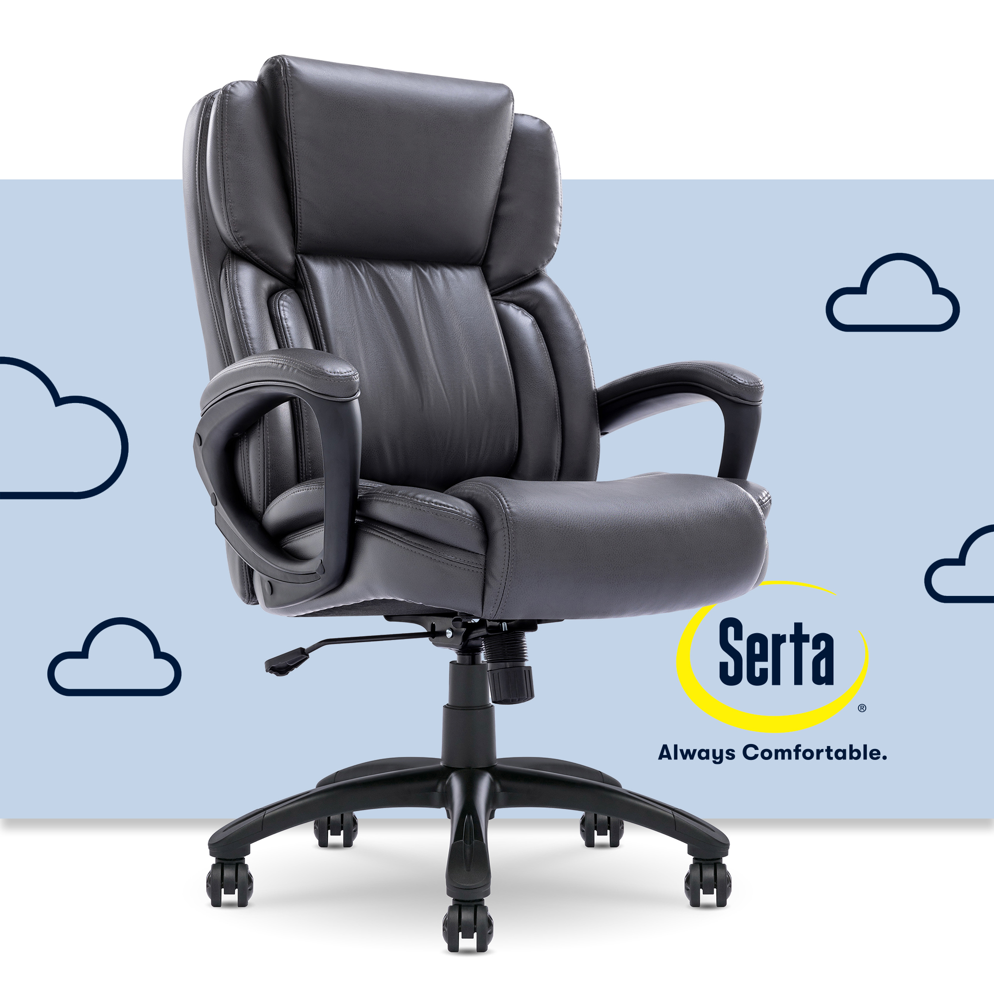 Customer Reviews: Serta Garret Bonded Leather Executive Office Chair ...