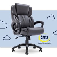 Serta - Garret Bonded Leather Executive Office Chair with Premium Cushioning - Space Gray - Front_Zoom