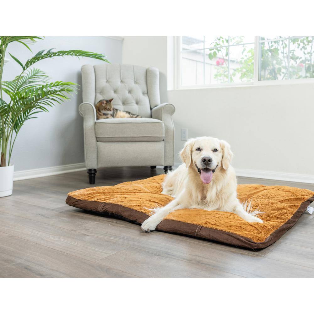 Back. Armarkat - Extra Large Pet Bed Mat With Poly Fill Cushion In Mocha and Earth Brown - Brown.