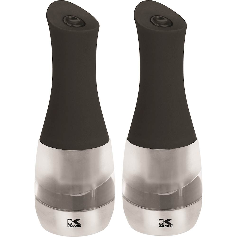 Kalorik Stainless Steel Electric Salt and Pepper Grinder Set 