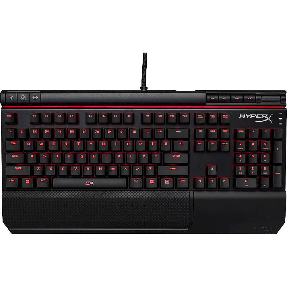 Front. HyperX - Alloy Elite Wired Gaming Mechanical Cherry MX Brown Switch Keyboard with Backlighting - Black.