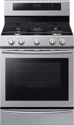 Samsung - 5.8 Cu. Ft. Freestanding Gas Convection Range - Stainless steel - Front_Standard